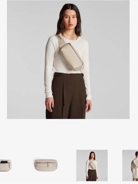 Monos Sling Fanny Pack Everyday Minimalist Belt Bag in Light Beige